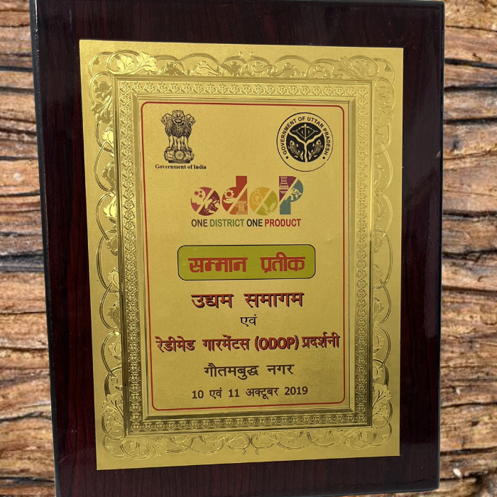 Honored with the One District One Product (ODOP) Recognition by the Government of Uttar Pradesh – Gautam Buddh Nagar, October 2019.